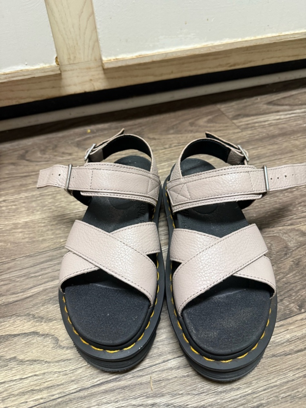 Dr Martens Neutral Taupe Cross-Strap Women’s Sandals